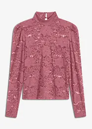 Figurbetontes Langarmshirt mit Spitze, bonprix