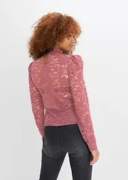 Figurbetontes Langarmshirt mit Spitze, bonprix