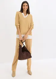 Feinstrickpullover mit Bluseneinsatz, bonprix