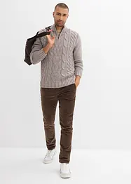 Troyer Pullover mit Zopfmuster, bonprix