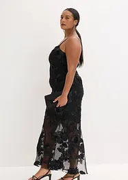 Robe longue avec broderies florales, bonprix