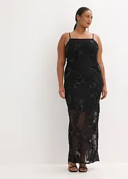 Robe longue avec broderies florales, bonprix