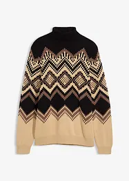 Pull col roulé à motif ikat, bonprix
