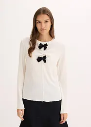 Langarmshirt aus strukturiertem Crêpe, bonprix