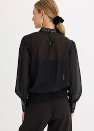 Blouse en tulle fin avec empiècements à sequins, bonprix