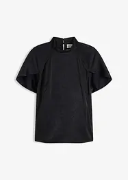 Elegante Kurzarmbluse aus glänzenden Satin, bonprix