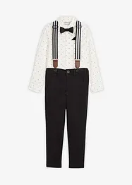 Chemise, pantalon avec bretelles, nœud papillon (ens. 4 pces), bonprix