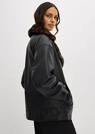 Lederimitat-Jacke mit Leoparden Kunstfell, bonprix