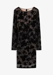 Robe courte en mesh à imprimé floqué, bonprix
