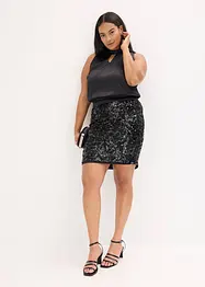 Robe avec jupe à sequins, bonprix