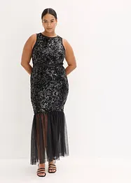 Robe à sequins et base volantée, bonprix