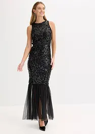 Robe à sequins et base volantée, bonprix