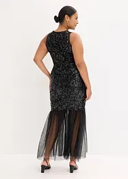 Robe à sequins et base volantée, bonprix