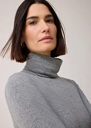 T-shirt col roulé en laine mélangée, bonprix