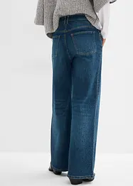 Wide-Leg-Jeans Mid Waist mit Glitzersteinen, bonprix