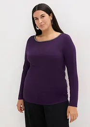 Shirt mit Mesheinsatz und Glitzersteinchen, bonprix