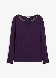 Shirt mit Mesheinsatz und Glitzersteinchen, bonprix