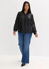 Hemdbluse aus glänzendem Satin, bonprix