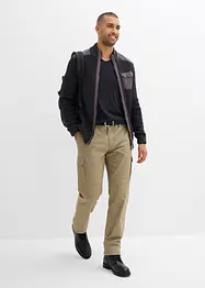 Grobstrickjacke mit Web-Besatz, bonprix