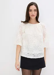 Blouse à motif floral texturé, bonprix