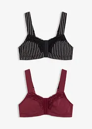 Vorderverschluss-BH ohne Bügel (2er Pack) , bonprix