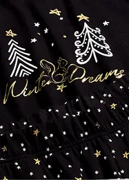 Pyjama aus reiner Baumwolle mit Glitzerdruck, bonprix