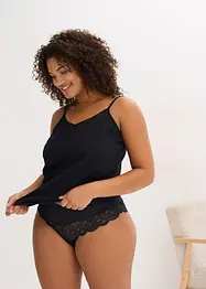 Unterhemd mit Bio-Baumwolle und Spitze (2er Pack), bonprix