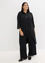 Jersey Bluse mit Satinbesätzen, bonprix