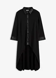 Jersey Bluse mit Satinbesätzen, bonprix