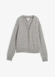 Ajour-Strickjacke mit Wolle, bonprix