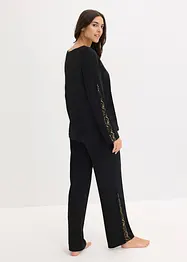 Pyjama mit zarter Glitzerspitze, bonprix