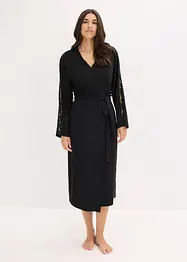 Kimono Morgenmantel mit zarter Glitzerspitze, bonprix