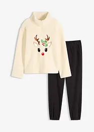 Loungewear Teddy Hausanzug mit Fleecehose, bonprix