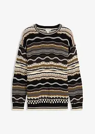 Grobstrick-Pullover aus reiner Baumwolle, bonprix