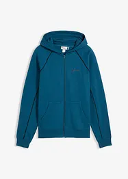 Sweatjacke mit Kontrastdetails aus reiner Baumwolle, bonprix