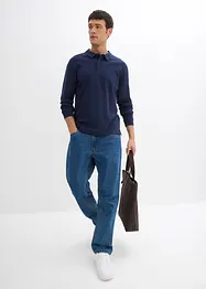 Langarm-Poloshirt aus reiner Bio-Baumwolle, bonprix