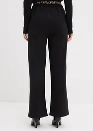 Pantalon large en molleton à ceinture contrastante, bonprix