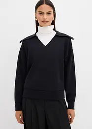 Sweatshirt mit breitem Kragen aus Viskose-Mix, bonprix