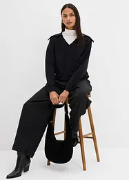 Sweatshirt mit breitem Kragen aus Viskose-Mix, bonprix