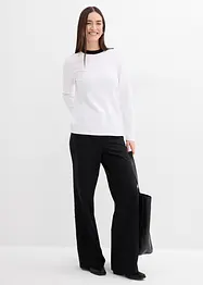 Langarmshirt aus Viskose-Mix mit abgesetztem Turtleneck, bonprix