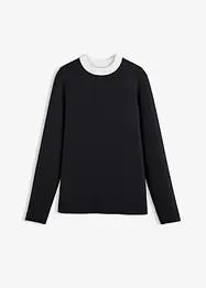 Langarmshirt aus Viskose-Mix mit abgesetztem Turtleneck, bonprix
