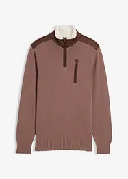 Grobstrick Troyer mit Web-Besatz, bonprix