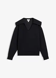Sweatshirt mit breitem Kragen aus Viskose-Mix, bonprix