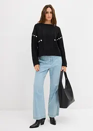 Grobstrick-Pullover mit Zopfmuster, bonprix