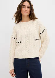 Pull en grosse maille torsadée, bonprix