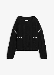 Grobstrick-Pullover mit Zopfmuster, bonprix
