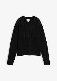 Grobstrick-Pullover mit Zopfmuster, bonprix