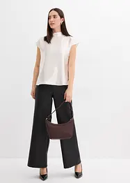 Satin Blusentop mit halbhohem Kragen, bonprix