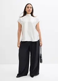 Satin Blusentop mit halbhohem Kragen, bonprix