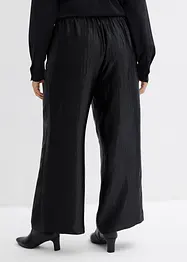 Pantalon palazzo satiné à taille élastiquée, bonprix